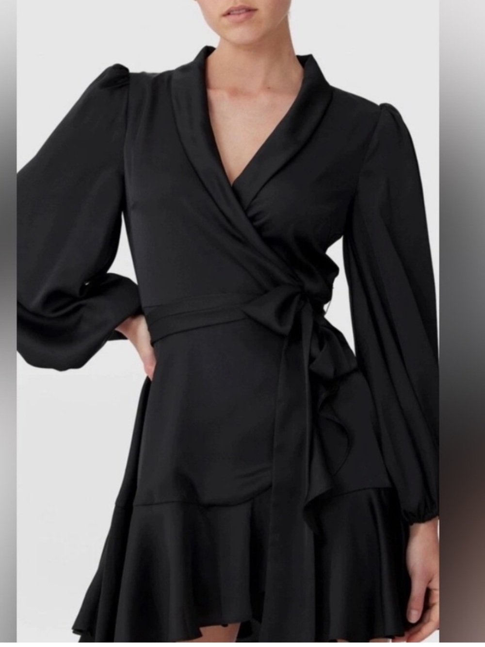 KEEPSAKE the Label Black Long-Sleeve Wrap Dress